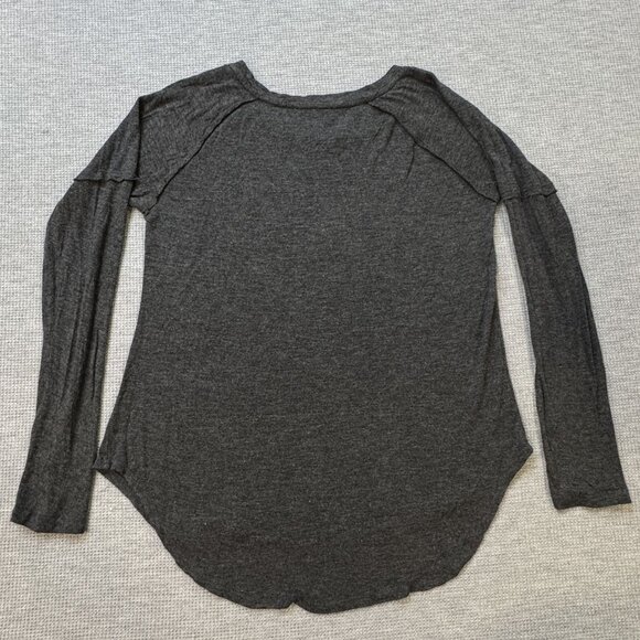 Mornings + Mimosas Graphic Long Sleeve Top Well Worn Los Angeles Dark Gray Sz XS - Picture 5 of 11